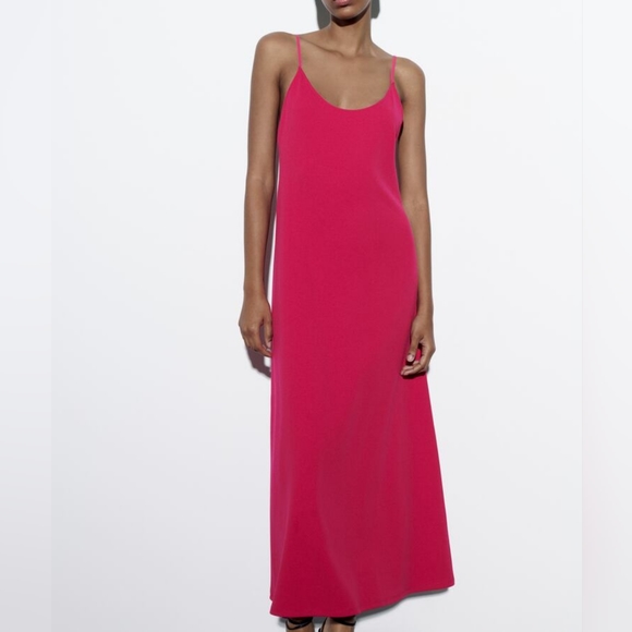 ZARA MIDI DRESS WITH STRAPS - Picture 2 of 7
